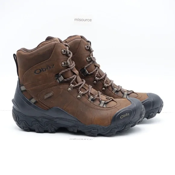 NEW Oboz Bridger 8" Insulated B-Dry Waterproof Hiking Shoes Men's 82001 - Picture 2 of 16